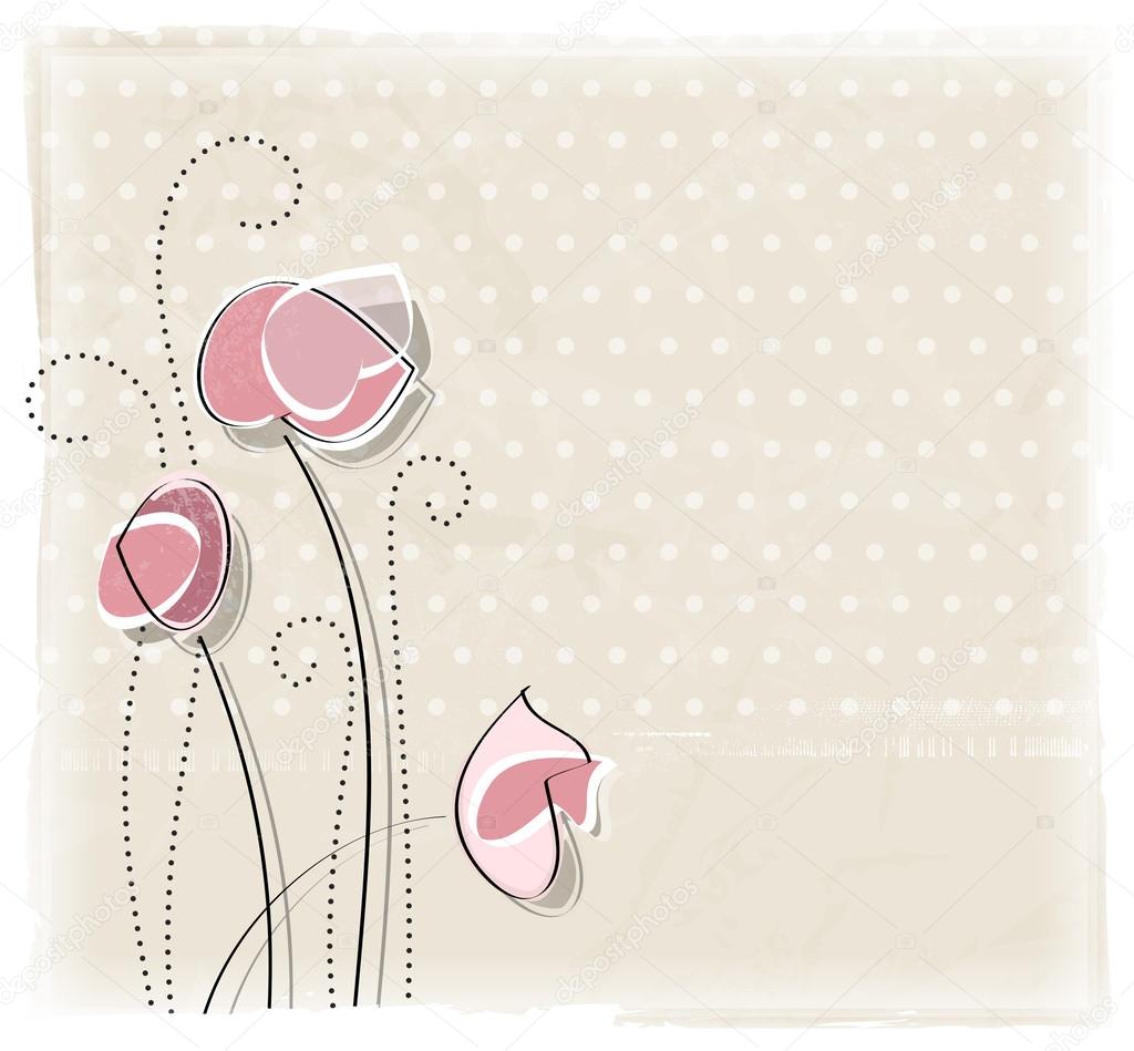 Vintage flower background - soft romantic card design