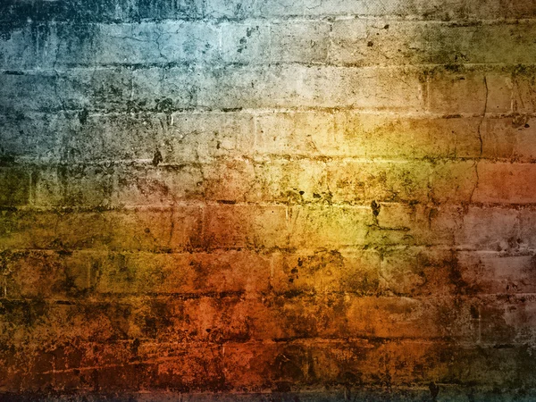 Tmavá cihelná zeď texturu pozadí s lesklou světlem — Stock fotografie