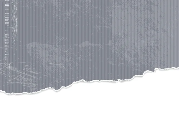 Textura de fundo de papel cinza azul com borda rasgada — Vetor de Stock