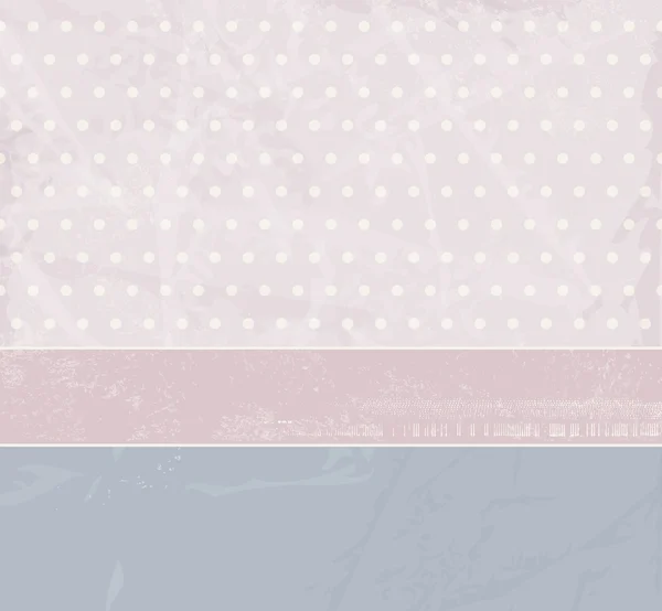 Niedlichen abstrakten Hintergrund - weiches rosa und blaues Vintage-Design mit Tupfen und Banner — Stockvektor