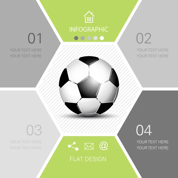 Infográfico de bola de futebol - futebol — Vetor de Stock