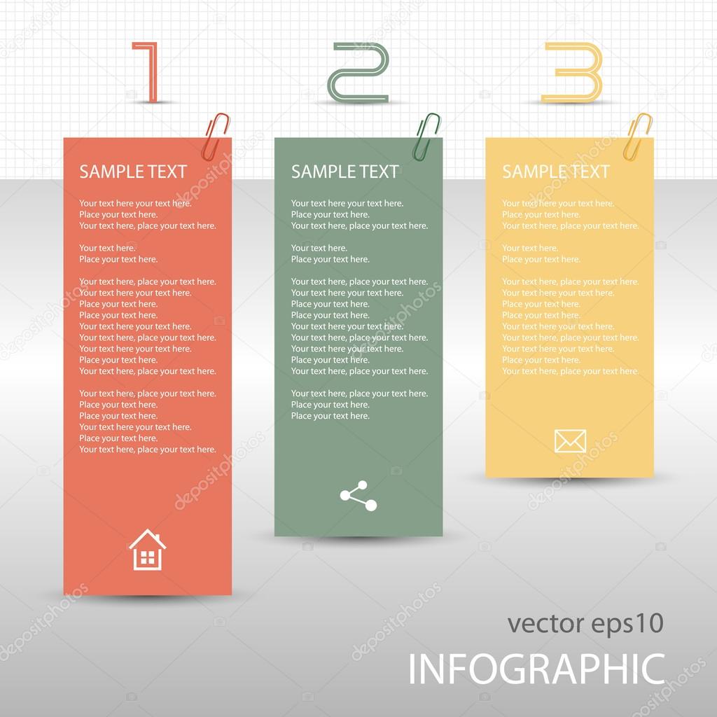Infographs - tag labels - memo post it notes