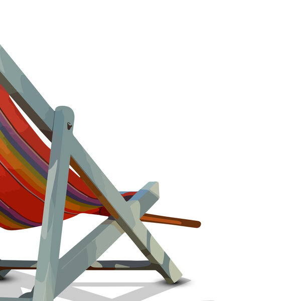 Стул изолирован - концепция летнего отдыха
