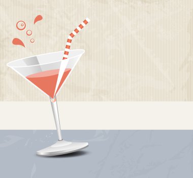 Kokteyl parti arka plan afiş - bar menüsü yumuşak retro renklerde