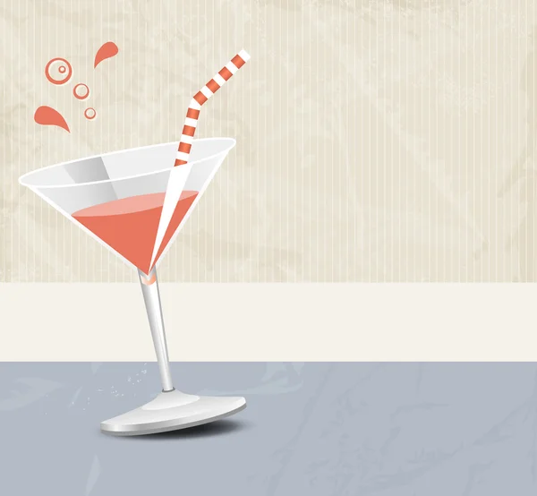 Cocktailparty achtergrond banner in zachte retro kleuren - bar menu — Stockvector