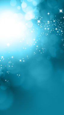 Mavi dikey afiş arka plan bulanık ışıklar ile