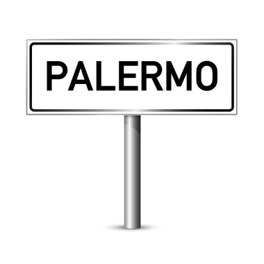 Palermo İtalya - şehir yol işaret - Tabela Pano