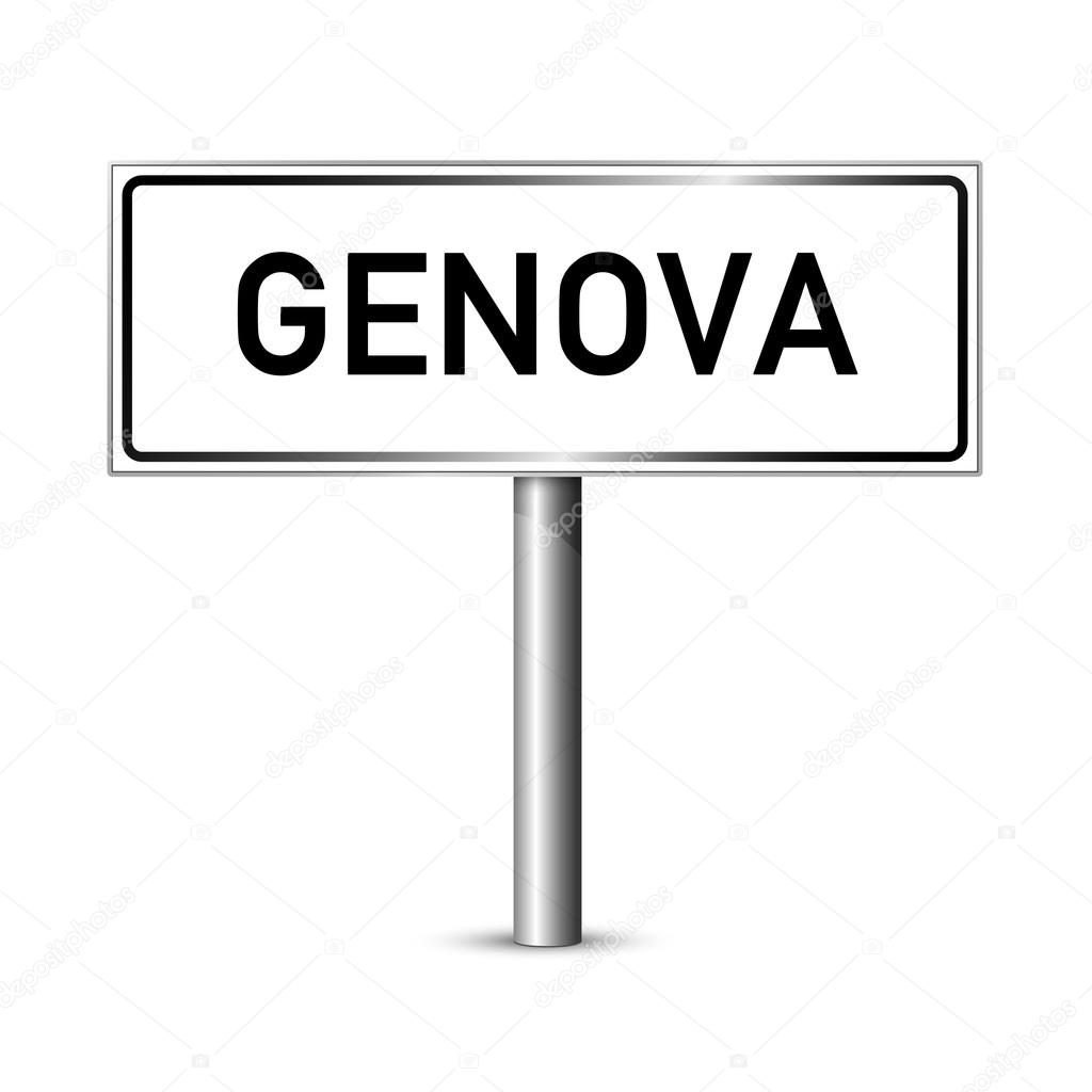 Genoa Italy - city road sign - signage board