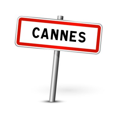 Cannes Fransa - şehir yol işaret - Tabela Pano
