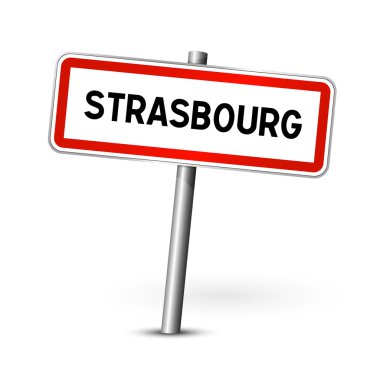 Strasbourg Fransa - şehir yol işaret - Tabela Pano