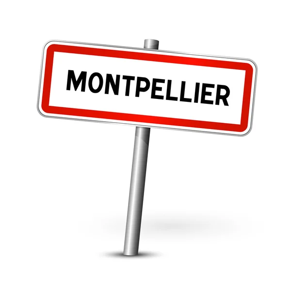 Montpellier France - city road sign - signage board — Stock Vector