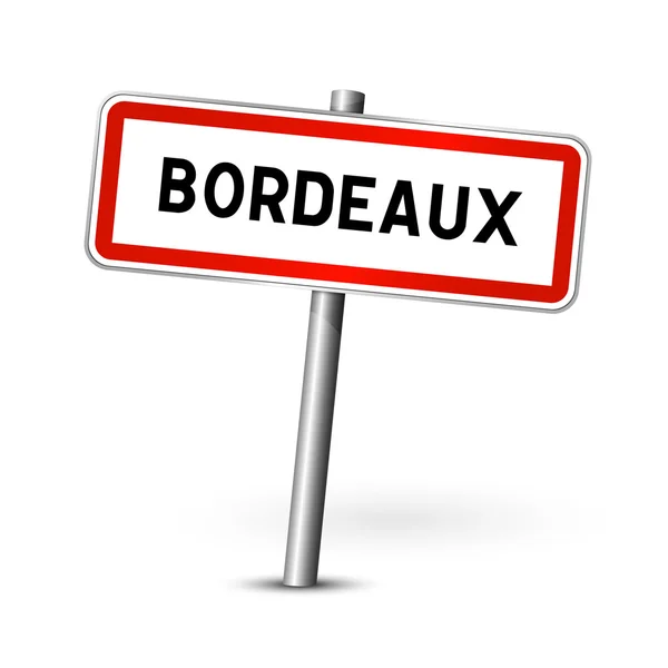 Bordeaux France - city road sign - signage board — Stock Vector