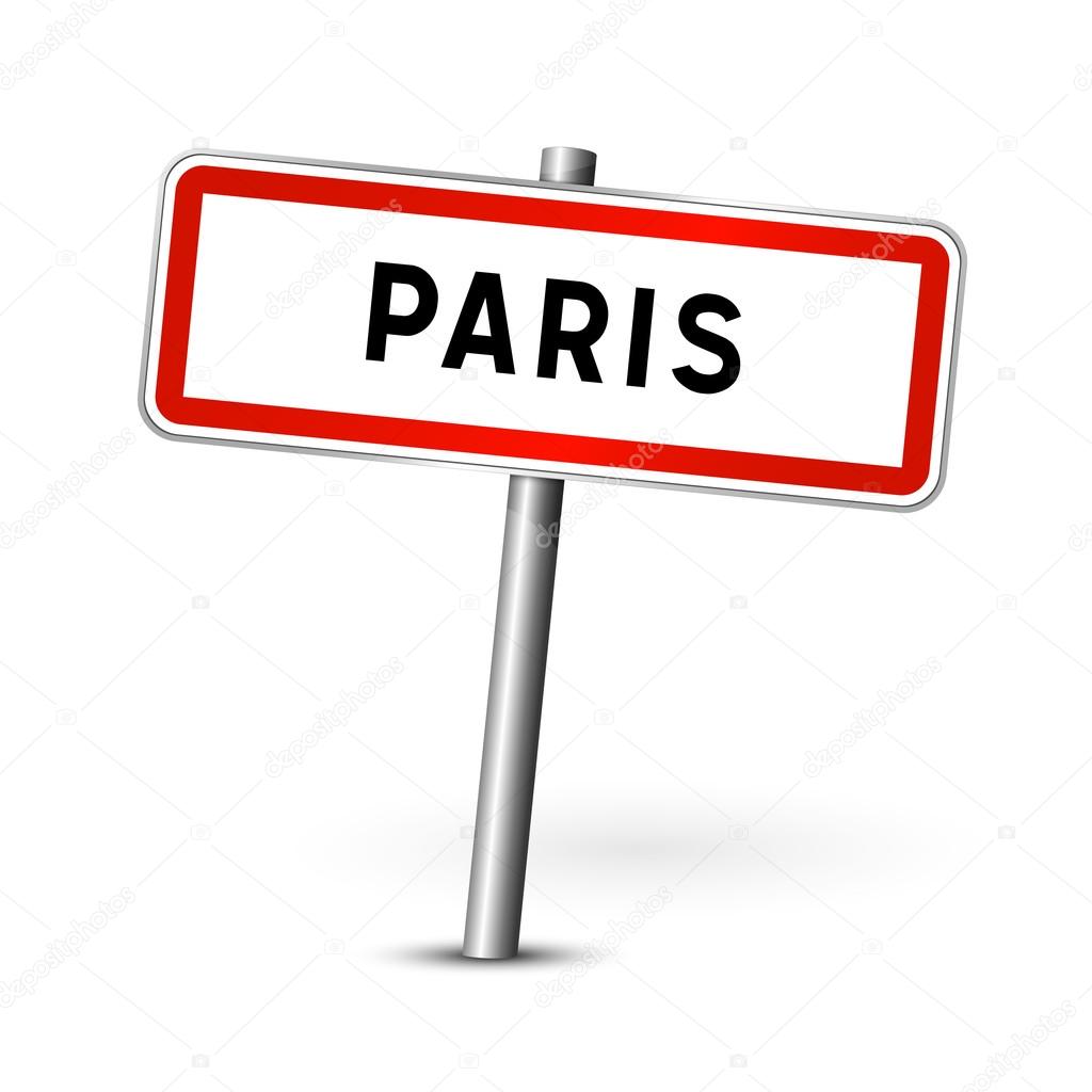 Paris France - city road sign - signage board