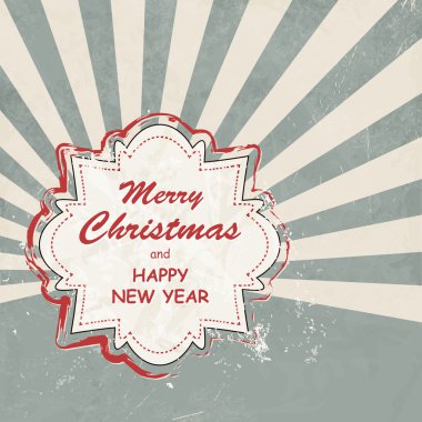 Retro Noel etiket metin ile
