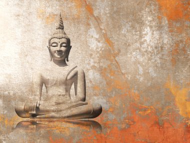 Buddha - meditation background in vintage style clipart