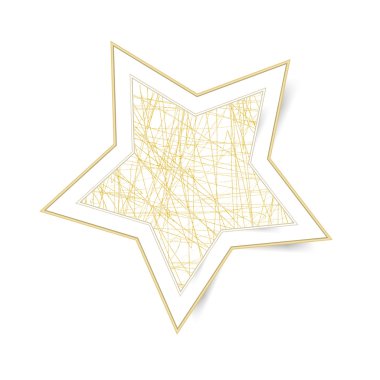 Tek Yıldız izole beyaz ve açık altın