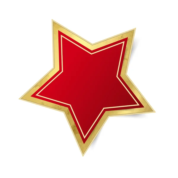 Pojedynczy czerwona gwiazda - świąteczne dekoracje na białym tle — Wektor stockowy