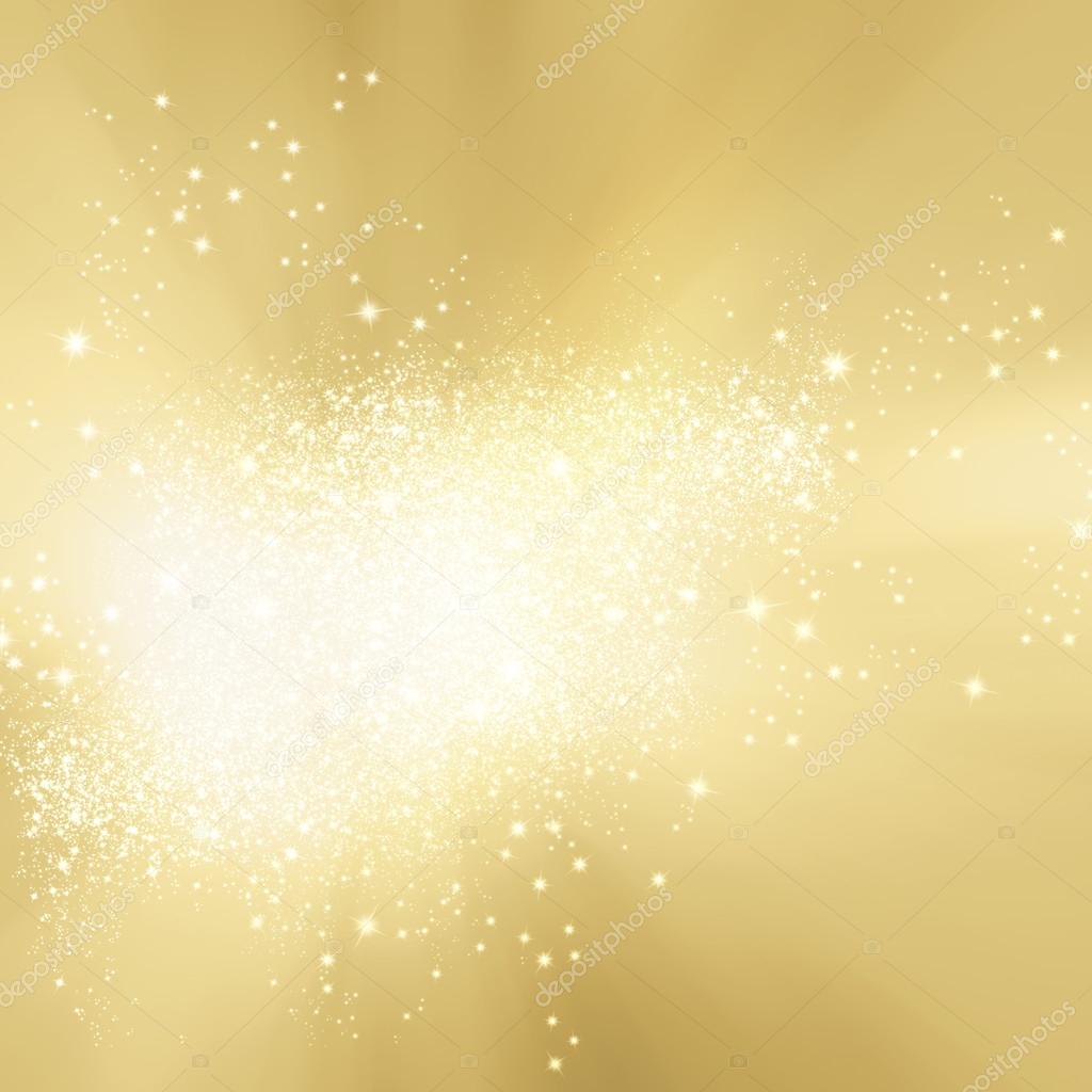 Abstract soft background gold with sparkle lights - festive starburst
