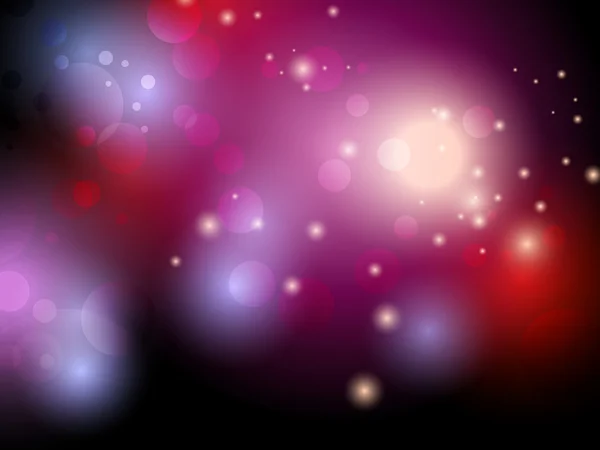 Fondo negro púrpura con luces bokeh — Vector de stock