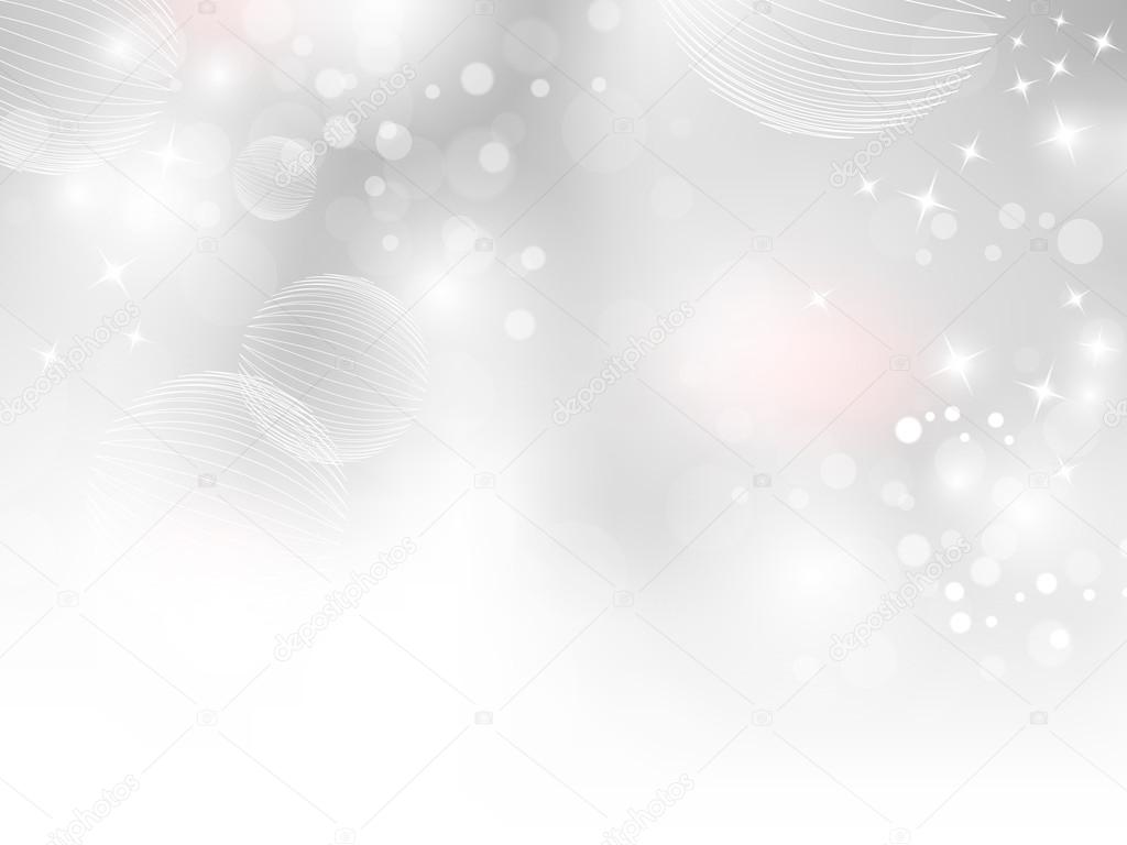White grey background gradient with sparkling bokeh lights