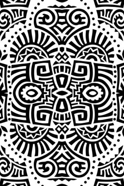 Soyut Etnik Biçim Vektörsüz Desen