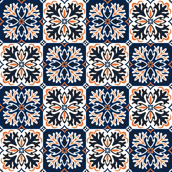 Azulejos Tile Vector padrão sem costura — Vetor de Stock