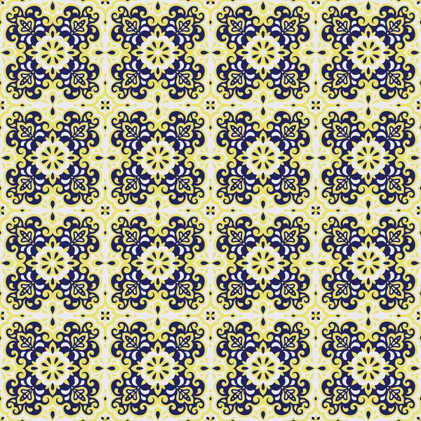 Azulejos Fliesen Vektor nahtloses Muster — Stockvektor