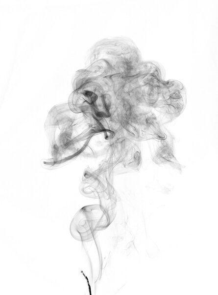 Cloud of smoke on a white background