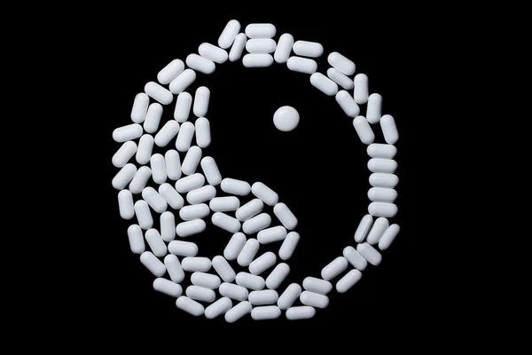 Tabletki yin-yang — Zdjęcie stockowe
