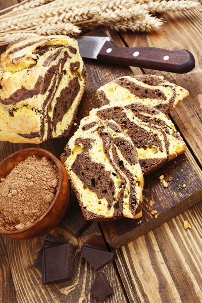 Gâteau au chocolat maison Zèbre — Photo