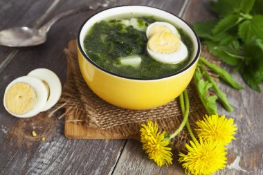 Nettles ile yumurta çorbası 