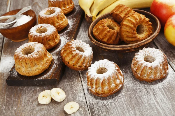 Gyümölcs Muffin por cukor — Stock Fotó