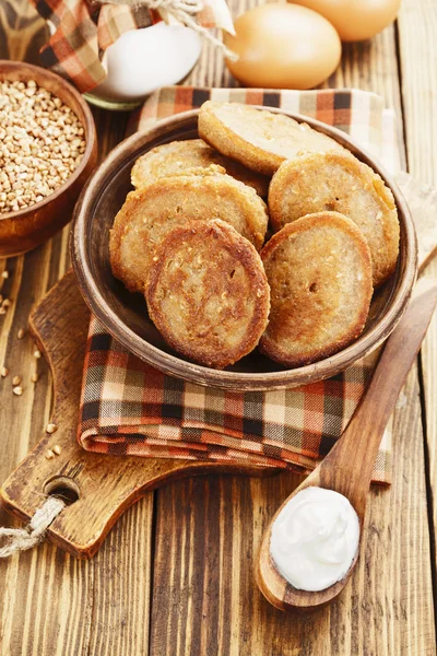 Homemade buckwheat pancakes — Stock Photo, Image