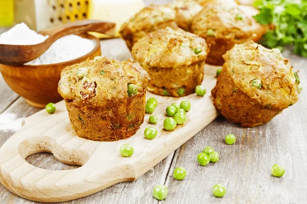 Muffins cu mazăre verde — Fotografie, imagine de stoc