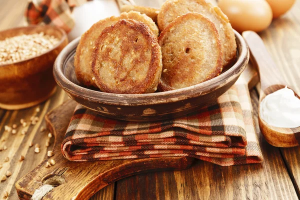 Homemade buckwheat pancakes — Stock Photo, Image