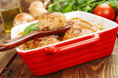 Lahana ve pirinç ile et pirzola 