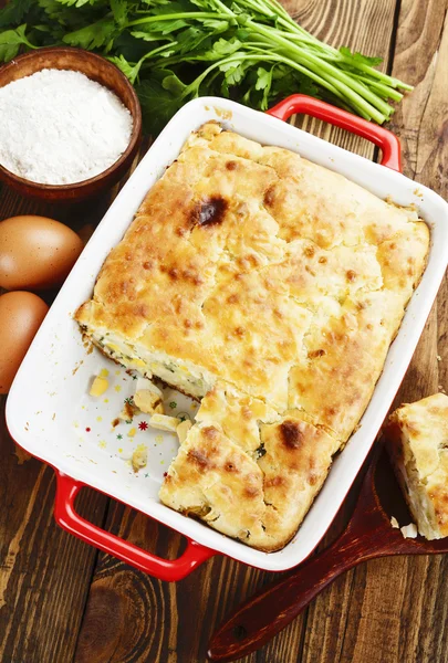 Pie with cabbage and eggs — Stock Photo, Image