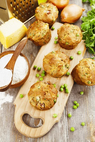 Muffins cu mazăre verde — Fotografie, imagine de stoc