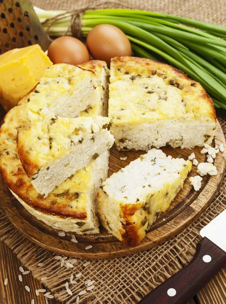 Plăcintă de orez cu brânză de vaci — Fotografie, imagine de stoc