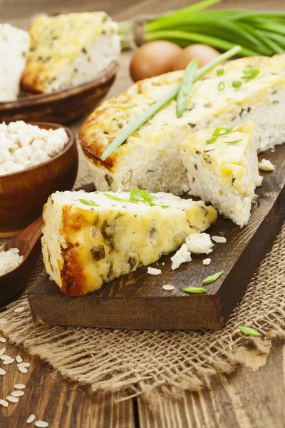 Rice pie with cottage cheese — Stock Photo, Image