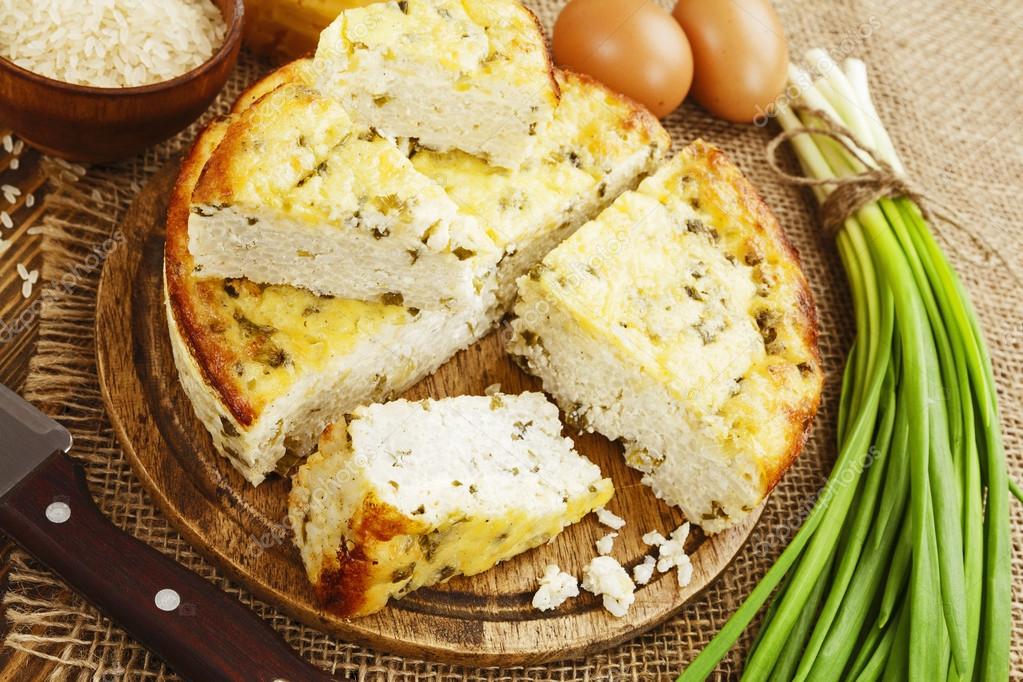 Rice pie with cottage cheese — Stock Photo © minadezhda 104400162