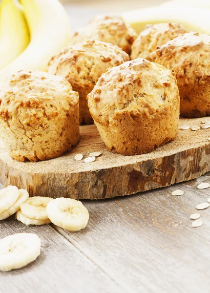 Muffiny bananowe z płatków owsianych — Zdjęcie stockowe
