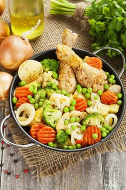 sebzeli ızgara tavuk budu