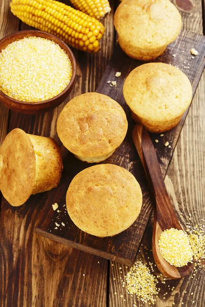Muffins med majsmjöl — Stockfoto