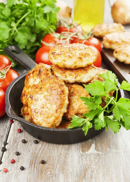 Hausgemachte Hühnerpfannkuchen — Stockfoto