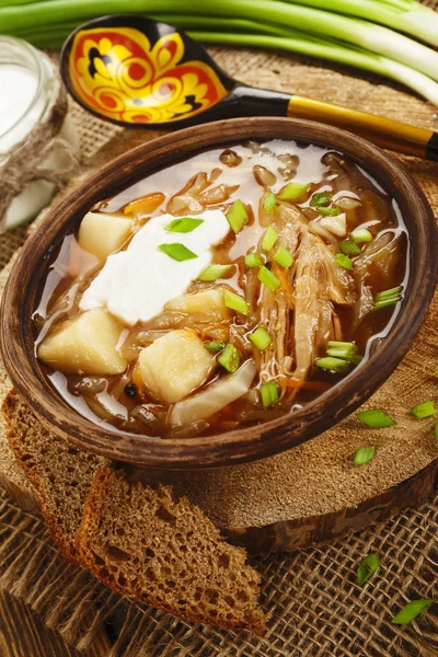 Lahana ve et ile çorbası — Stok fotoğraf