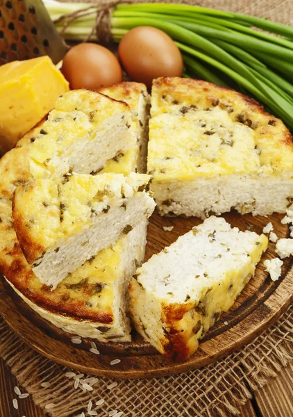 Rice pie with cottage cheese — Stock Photo, Image