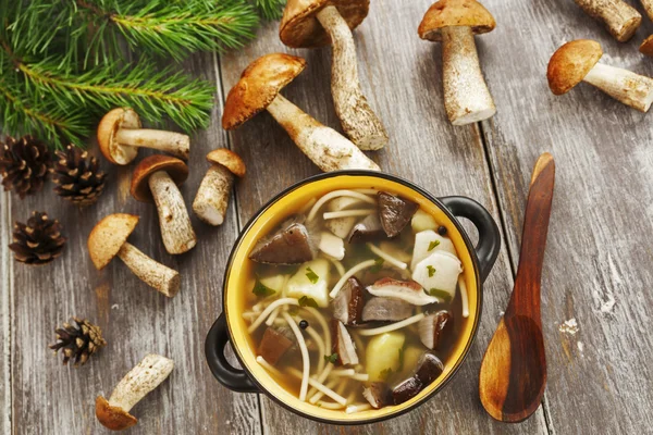 Mushroom soup on the table — Stock Photo, Image