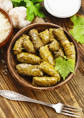 Dolma on the plate clipart