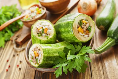 Kabak et ve pilav ile